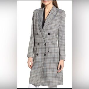 MURAL from Nordstroms Plaid Lightweight Midi Trench Coat - Size Small NWT